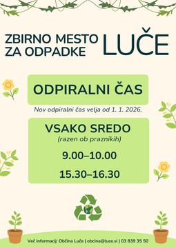 Zbirno mesto Luče_Odpiralni čas 2026